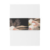 Bourgogne Black Floral Wedding Belly Band Uitnodigingen Wikkel (Achterkant Voorbeeld)