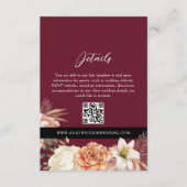 Bourgogne Black Wedding Details QR Kaart (Voorkant)