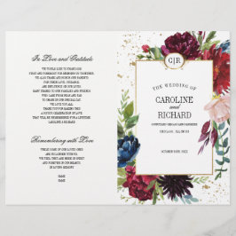 Bourgogne | Blauw | Programma voor het rode Floral