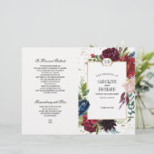 Bourgogne | Blauw | Programma voor het rode Floral (Staand voorkant)