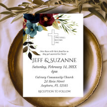 Bourgogne Blauwe Bloemen Kruis twee worden een bru