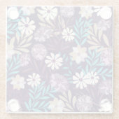 Bourgogne & Blauwe Bloemen Onderzetter (Achterkant)