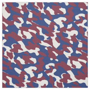 Bourgogne, Blauwe en Witte Camo Stof