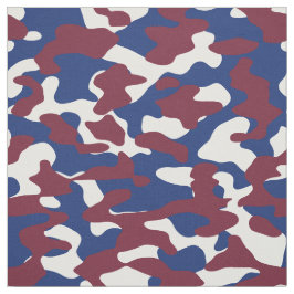 Bourgogne, Blauwe en Witte Camo Stof