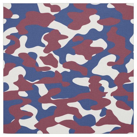 Bourgogne, Blauwe en Witte Camo Stof (Swatch)