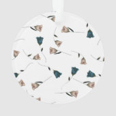 Bourgogne, Blauwgroen, Beige Bruiloft Rozen Kerstc Ornament (achterkant)