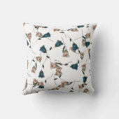 Bourgogne, Blauwgroen, Beige Bruiloft Rozen Pas ge Kussen (Achterkant)