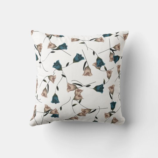 Bourgogne, Blauwgroen, Beige Bruiloft Rozen Pas ge Kussen (Achterkant)