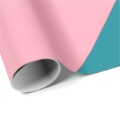 Bourgogne, Blauwgroen, & roze diagonaal gestreept  Cadeaupapier (Rol Hoek)