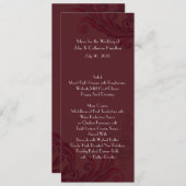 Bourgogne Bloeiende Skinny Wedding Table Menu (Voorkant / Achterkant)