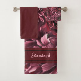 Bourgogne Bloem Elegantie Bad Handdoek