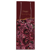Bourgogne Bloem Elegantie met Gouden Accent Wijn Cadeautas (Voorkant)