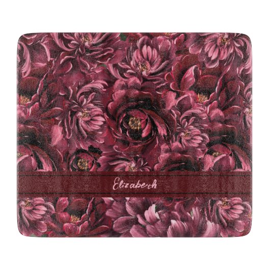 Bourgogne Bloem Elegantie Snijplank (Voorkant)