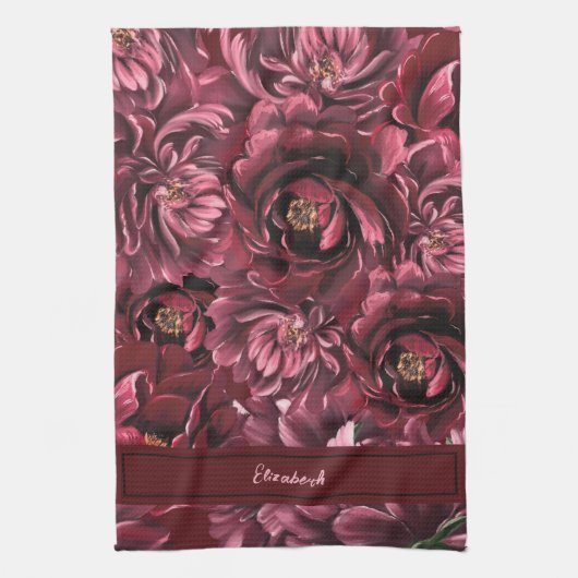 Bourgogne Bloem Elegantie Theedoek (Verticaal)