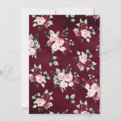 Bourgogne Bloemen Anand Karaj Punjabi Sikh Bruilof Kaart (Achterkant)