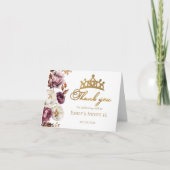 Bourgogne Bloemen Autumn Arch Sweet 16 Bedankkaart (Voorkant)