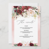 Bourgogne Bloemen Bachelorette Weekend Uitnodiging (Achterkant)