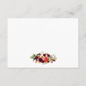 Bourgogne Bloemen Boho Bruiloft Details Invoegen K Informatiekaartje (Achterkant)