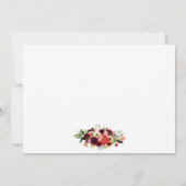 Bourgogne Bloemen Boho Trouwfoto Bedankkaart (Achterkant)