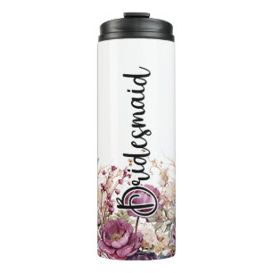 Bourgogne Bloemen Bruidsfeest Tumbler Thermosbeker