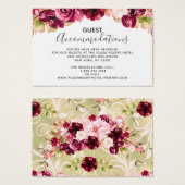 Bourgogne Bloemen Bruiloft Accommodaties Invoegen  Visitekaartje (Voorkant /achterkant)