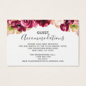 Bourgogne Bloemen Bruiloft Accommodaties Invoegen  Visitekaartje (Voorkant)