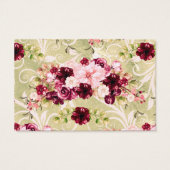 Bourgogne Bloemen Bruiloft Accommodaties Invoegen  Visitekaartje (Achterkant)