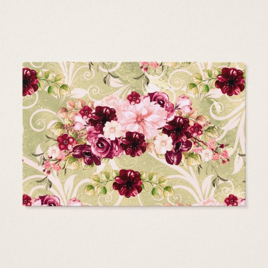 Bourgogne Bloemen Bruiloft Accommodaties Invoegen  Visitekaartje (Achterkant)