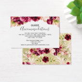 Bourgogne Bloemen Bruiloft Accommodaties Invoegen  Visitekaartje (Bureau)