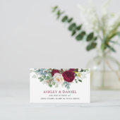 Bourgogne Bloemen Bruiloft Registry Invoegen Kaart (Staand voorkant)