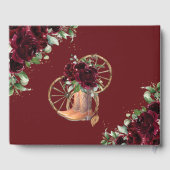 Bourgogne Bloemen Charro Cowboy Boots Quinceanera Gastenboek (Achterkant)