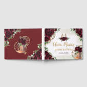 Bourgogne Bloemen Charro Cowboy Boots Quinceanera Gastenboek (Volledig)