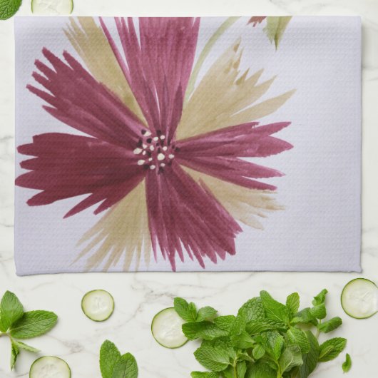 Bourgogne Bloemen Designer Handdoek (Gevouwen)