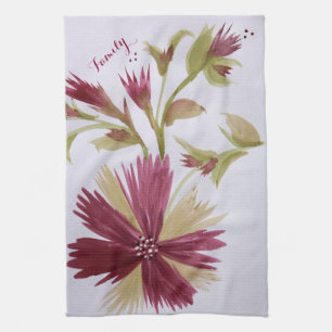 Bourgogne Bloemen Designer Handdoek