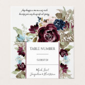 Bourgogne Bloemen Elegant Blauw Blauw Blauw Blauw Visitekaartje (Buitenkant ongevouwen)