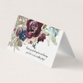 Bourgogne Bloemen Elegant Blauw Blauw Blauw Blauw Visitekaartje (Achterkant)