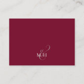 Bourgogne Bloemen Elegante Huwelijk RSVP Informatiekaartje (Achterkant)