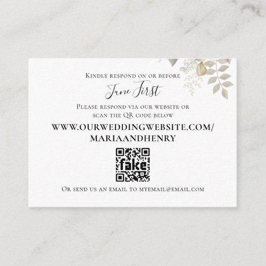 Bourgogne Bloemen Elegante Huwelijk RSVP Informatiekaartje (Voorkant)