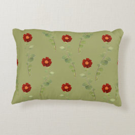 Bourgogne bloemen en groen: accent kussen