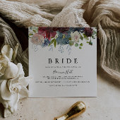 Bourgogne Bloemen en groen bruid Vrijgezellenfeest Kaart