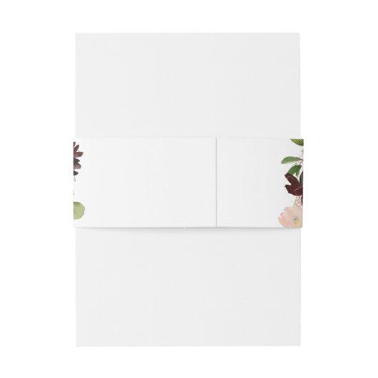 Bourgogne Bloemen en Groen Bruiloft Uitnodiging Uitnodigingen Wikkel (Achterkant Voorbeeld)