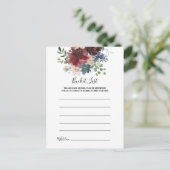 Bourgogne Bloemen en groen Emmerlijst Kaarten (Staand voorkant)