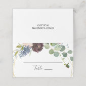 Bourgogne Bloemen en groen Trouwplaats Kaart Plaatskaartje (Buitenkant ongevouwen)