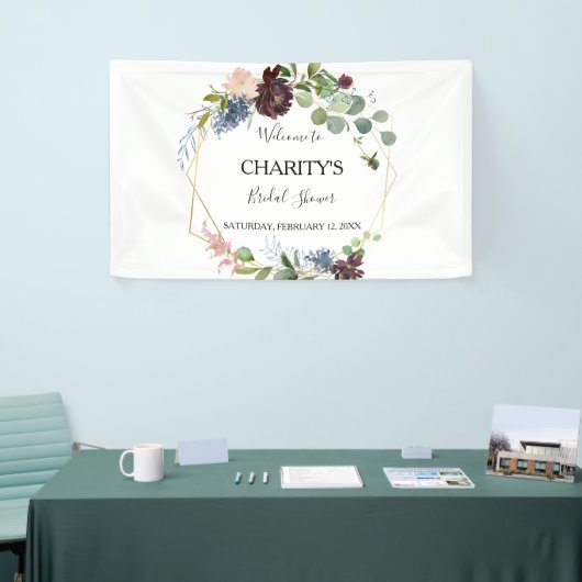 Bourgogne Bloemen en groen Vrijgezellenfeest Spandoek (Beurs)