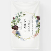 Bourgogne Bloemen en groen Vrijgezellenfeest Spandoek (Verticaal)