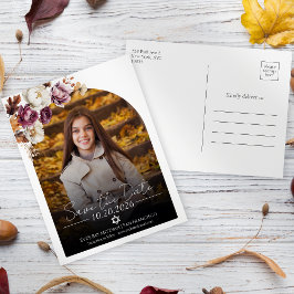 Bourgogne Bloemen Foto Bat Mitswa Save the Date Briefkaart