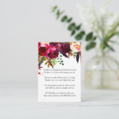 Bourgogne Bloemen Geen Wrap Douche aanvraag label  Informatiekaartje (Staand voorkant)