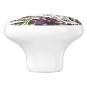 Bourgogne Bloemen Gelukkig Altijd Na Citaat Wit Keramische Knop (Zijkant)