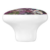 Bourgogne Bloemen Gelukkig Altijd Na Quote Keramische Knop (Zijkant)