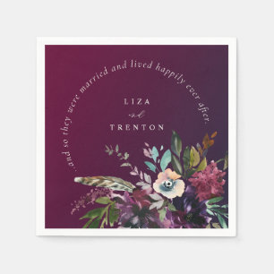 Bourgogne Bloemen Gelukkig Altijd Na Quote Trouwen Servet